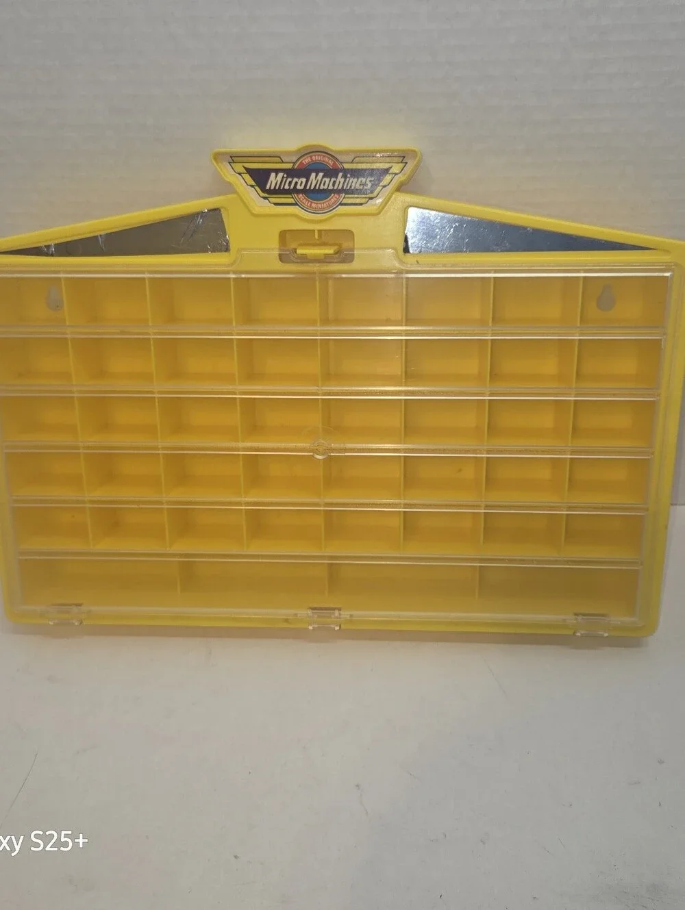 Vintage Micro Machines Yellow Display/Storage Case, Wall Mount, Galoob, 1989